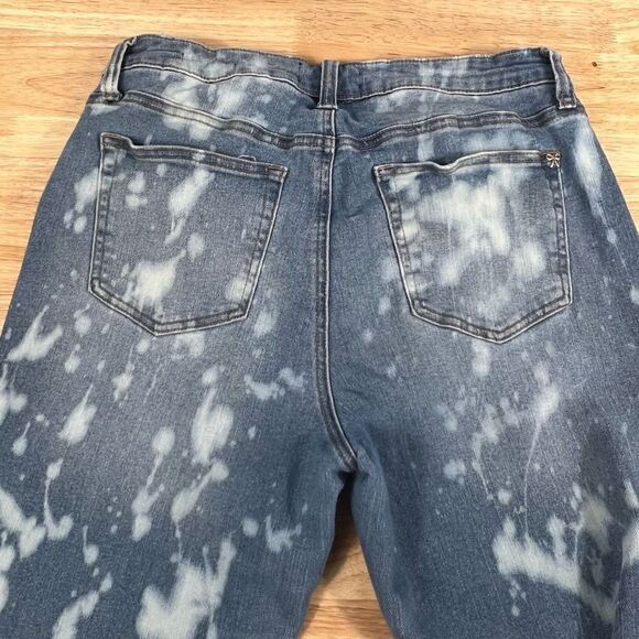 Nanette Lepore Gramercy Skinny Jeans Raw Cut Hemline Bleach Upcycled Women’s 8 - Picture 6 of 9